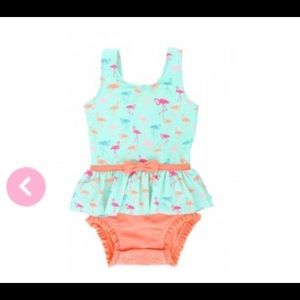 Ruffle Butts Flamingo Beach Skirted One Piece